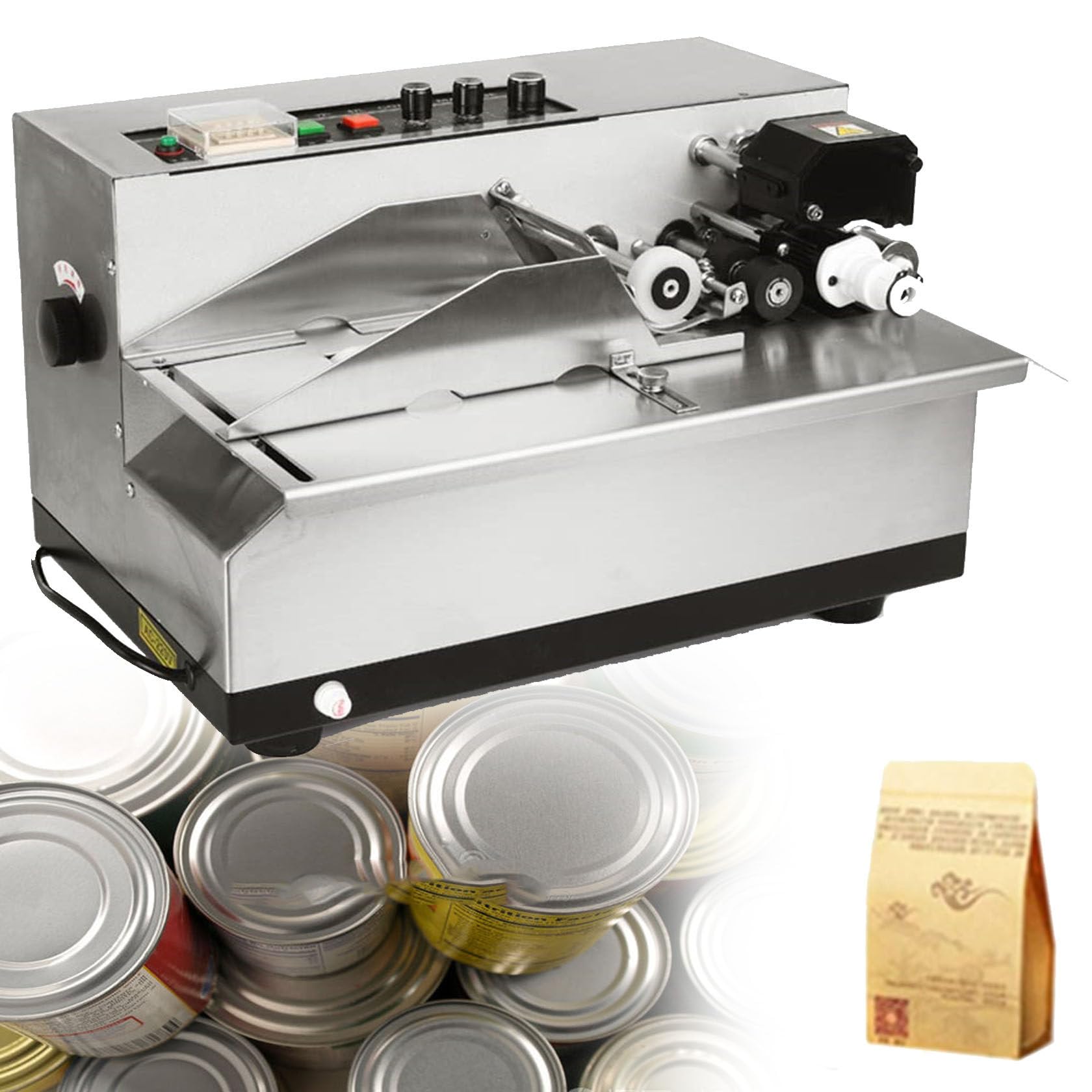 Automatyczna maszyna do etykietowania daty, 170 W drukarka do kodowania partii suchego atramentu do drukowania daty produktu, wydajny koder etykiet do użytku przemysłowego