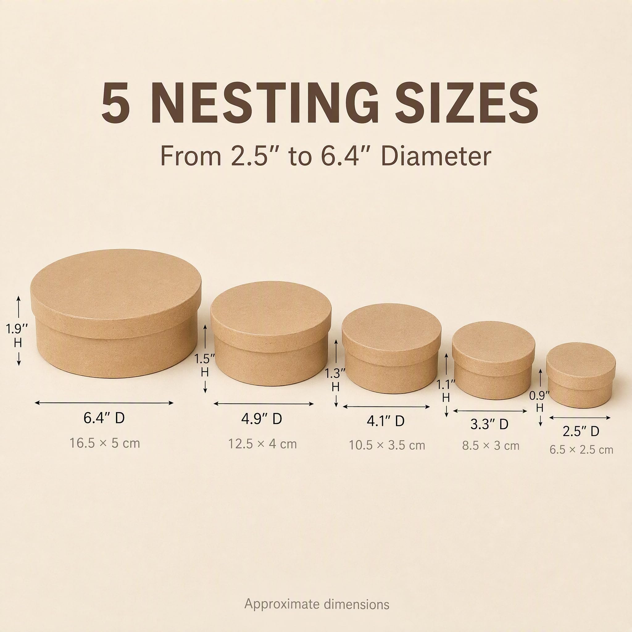 Amazon.com: TEHAUX 5pcs Round Paper Mache Box, Nesting Gift Boxes