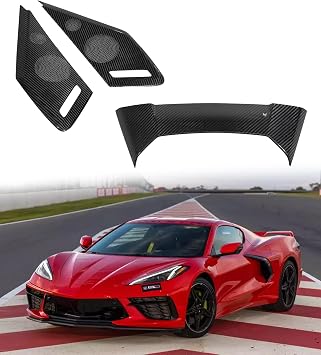 C8 Bundled Items of 100% Real Carbon Fiber Side Speaker Trim Cover and Rear Speaker Trim Cover