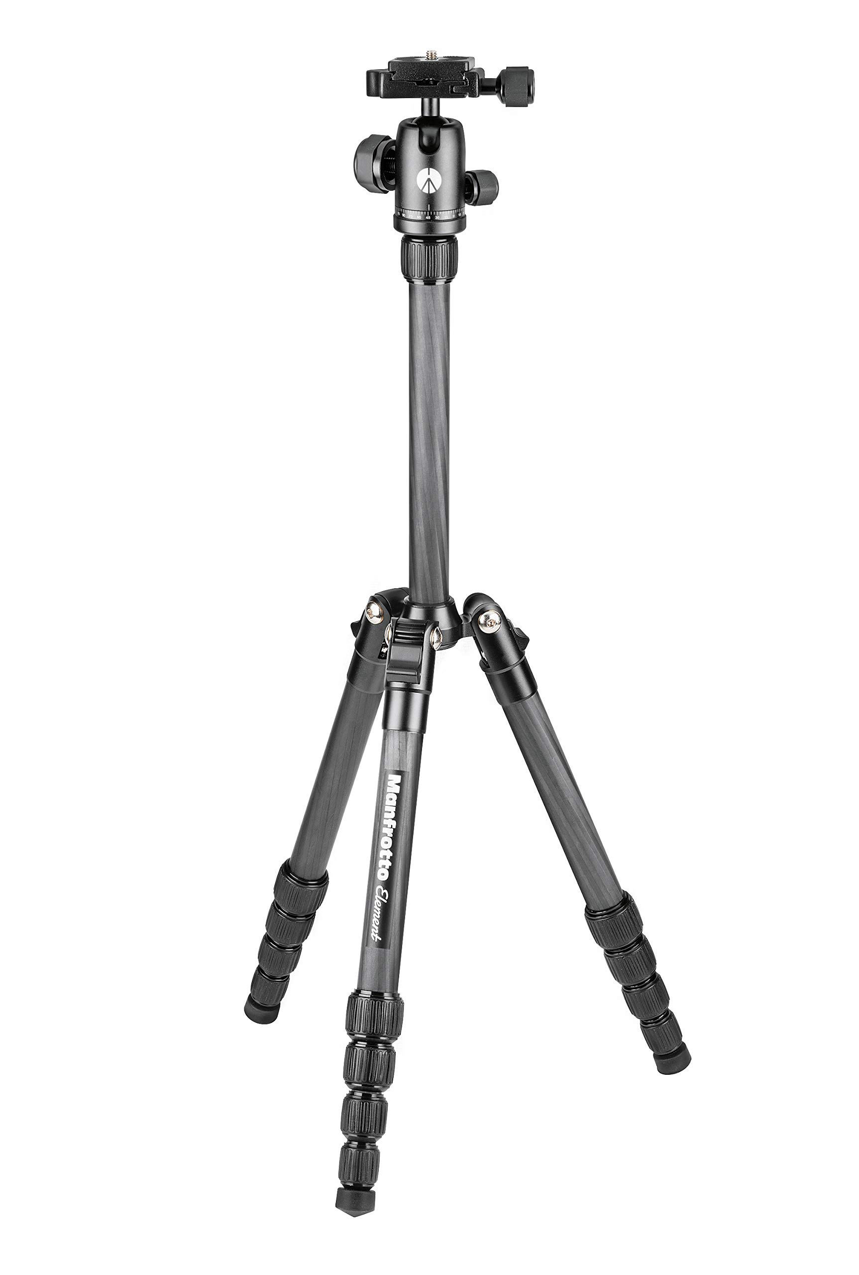Manfrotto Element Traveller Small 5-Section Carbon Fiber Tripod with Ball Head, Black