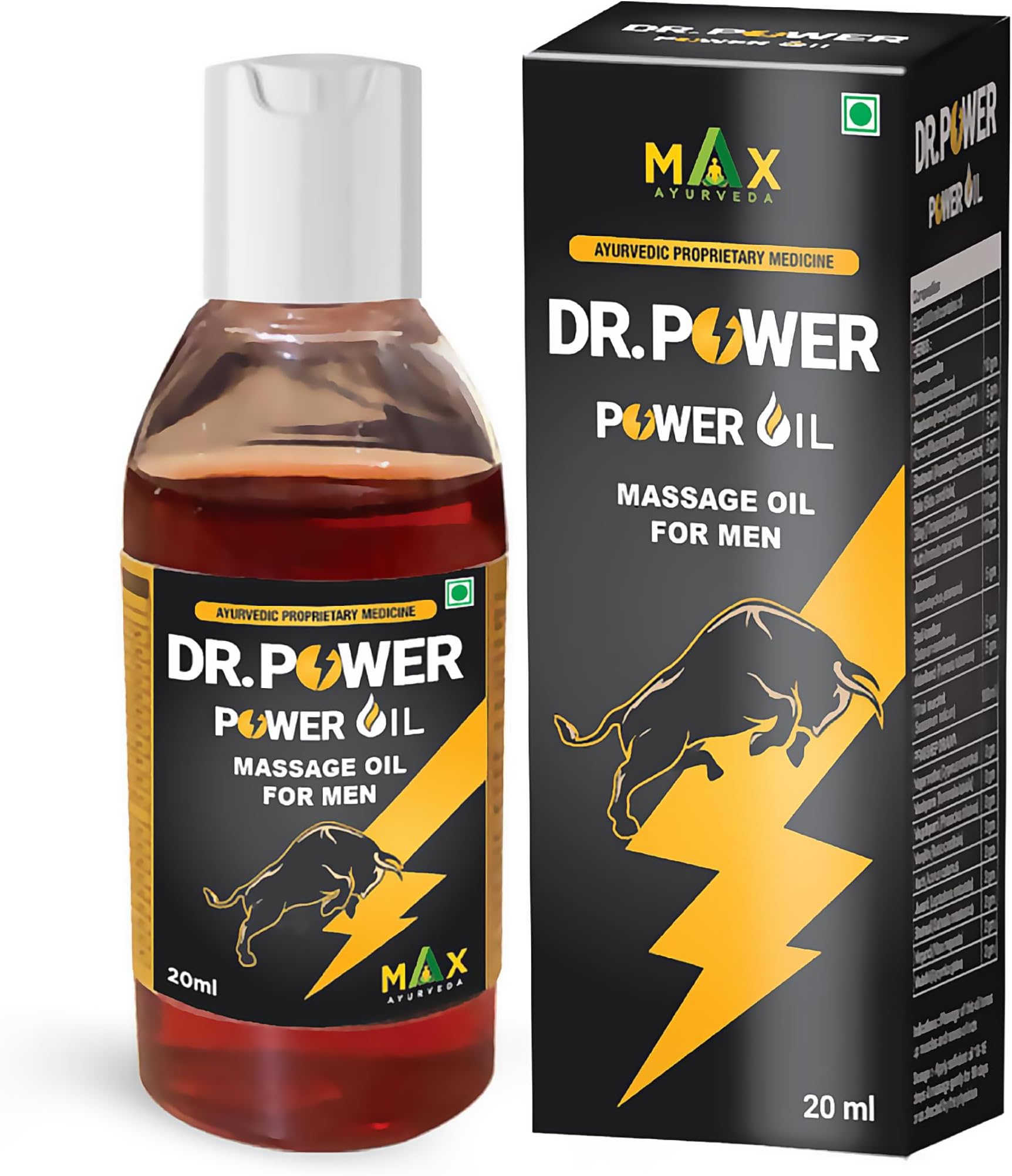 Dr Power Natural Herbal Massage Oil For Men - (20ml) (Pack of -1)