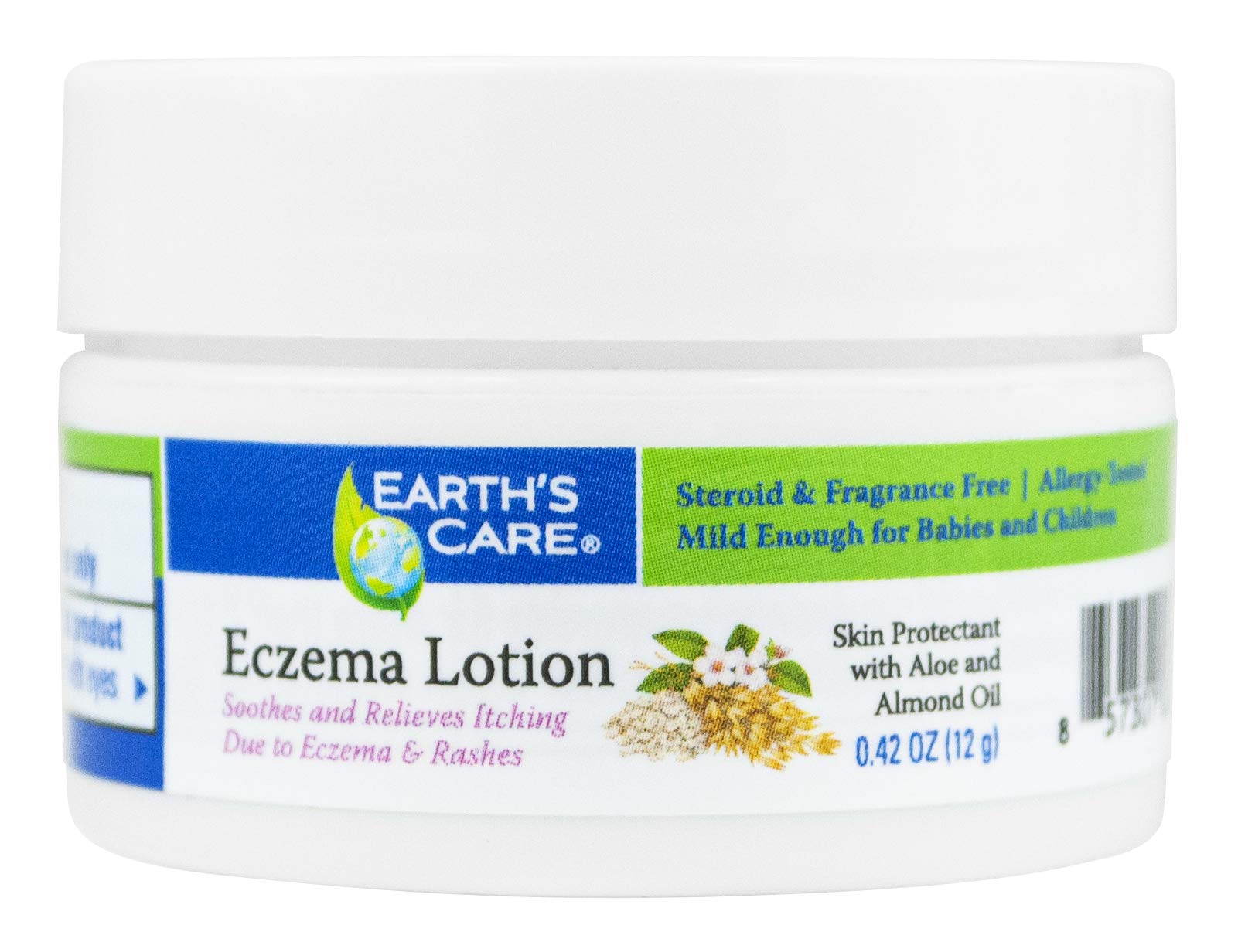 Earth's Care Eczema Lotion, Steroid, Dye & Fragrance Free, Allergy-Tested Trial Size (0.42 OZ)