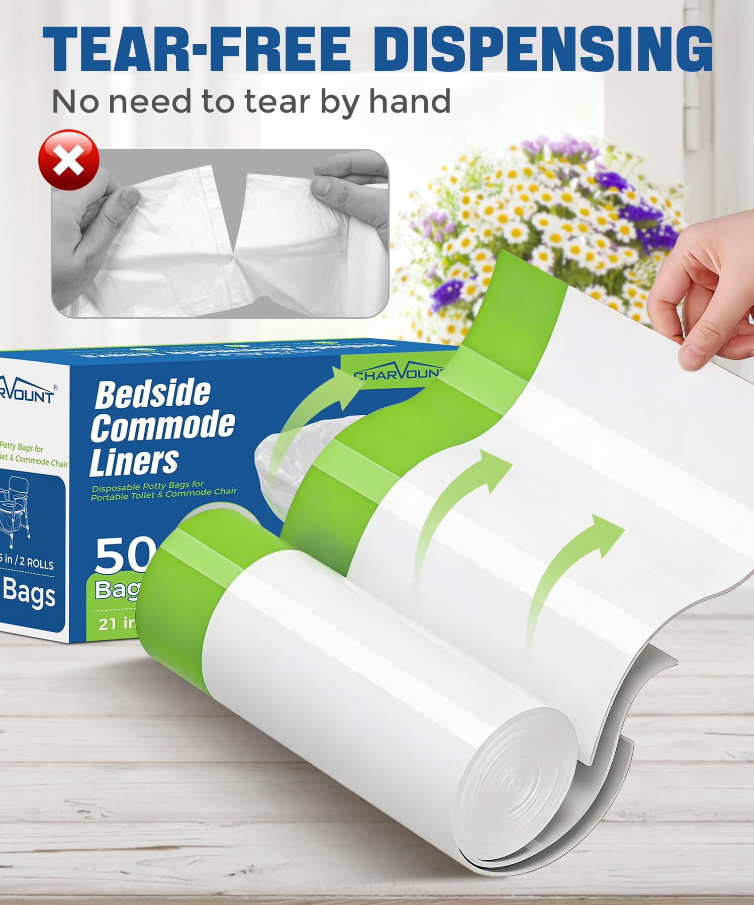 Bedside Commode Liners - Disposable & Leakproof -4 Bedside Commode Liners - Disposable & Leakproof -4