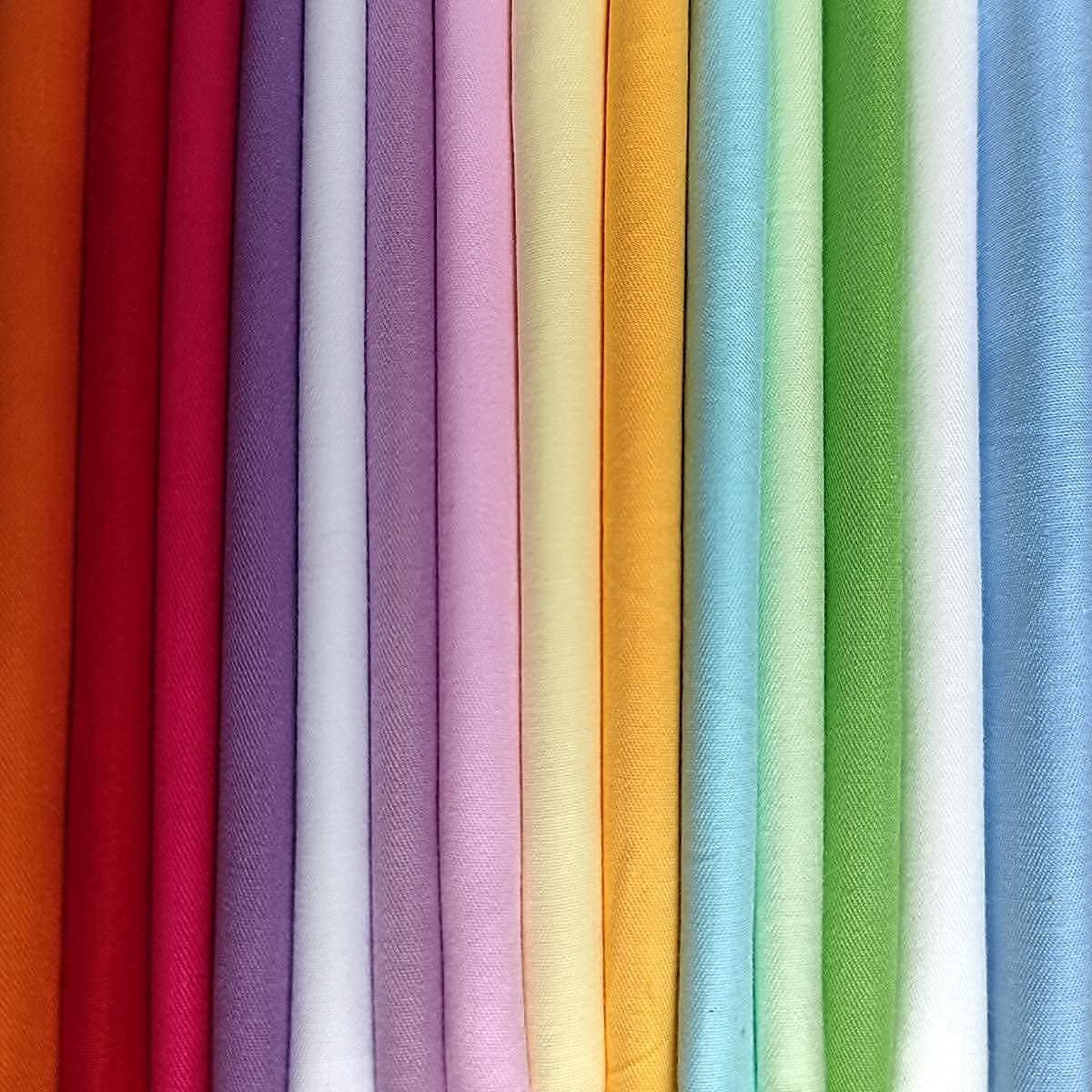 14pcs Solid Cotton Fabric for Sewing Fat Quarters Fabric Bundles for DIY Quilting 18x22inches (46x56cm) image 2