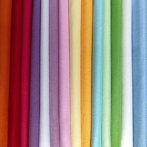 Miniatura 2 de 14 piezas de tela de algodón sólido para coser cuartos de grasa paquetes de tela para bricolaje acolchado 18 x 22 pulgadas (18.1 x 22.0 in)