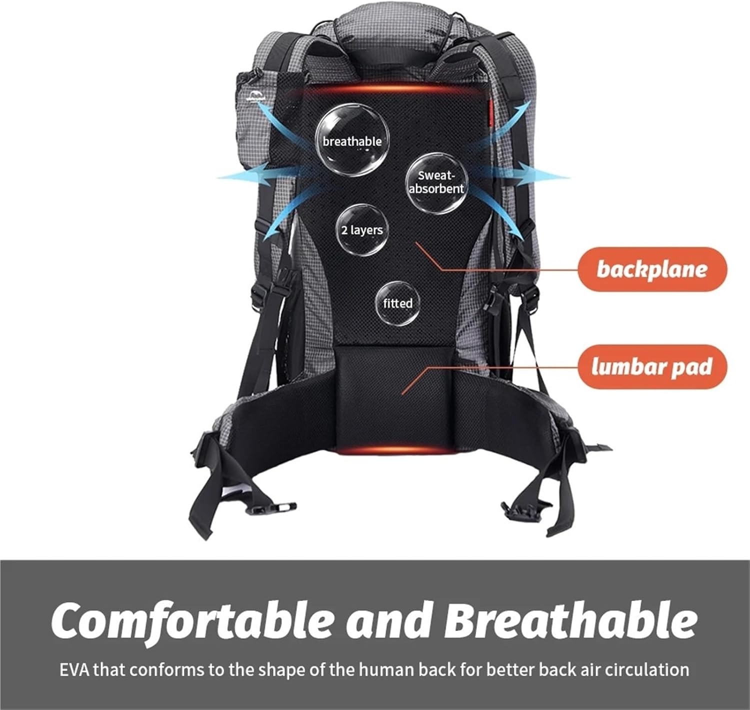 60+5L Large Capacity Backpack With Rain Cover – For Climbing, Mountaineering, Camping & Travel