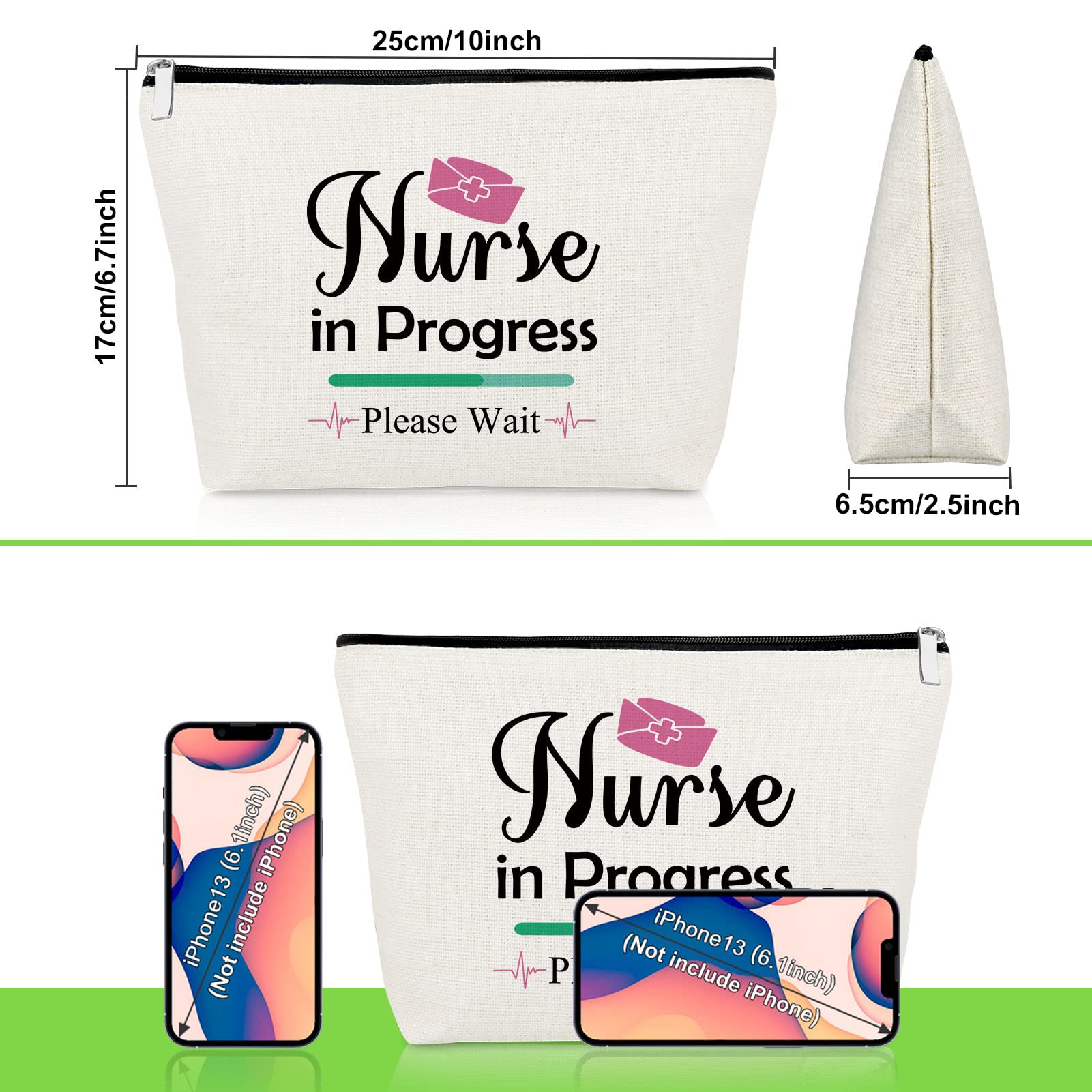 Nurse Inspirational Gifts Makeup Bags Nurse in Training Gifts Future Nursing Cosmetic Bag for Women Encouragement Present for Nursing Student Daughter Best Friend Christmas Graduation Travel Pouch - Image 3