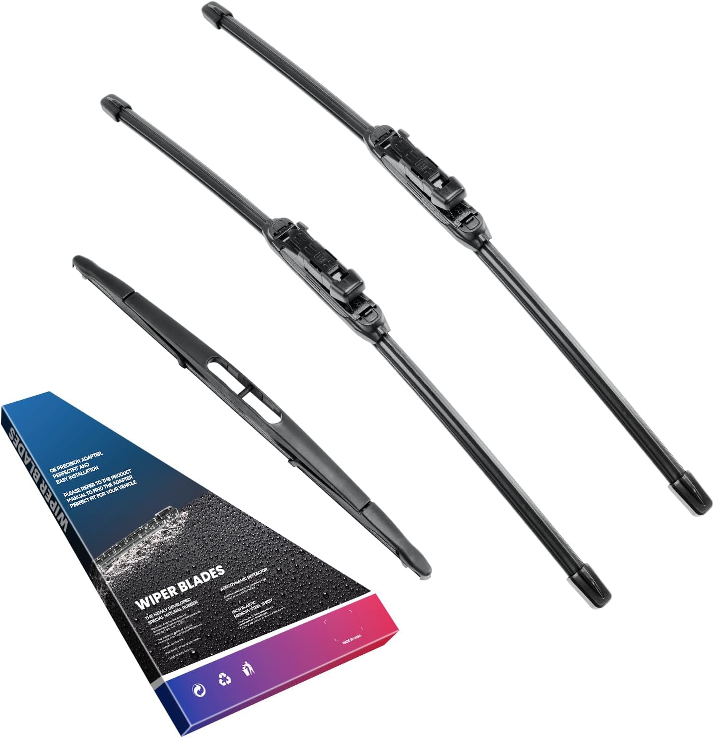 KAX [Durable and Stable] wiper blade 20"+20"+12",All-Season Automotive Front and Rear Wiper Blades Replacement set with Pinch Tab for Escape 2008-2012,Easy DIY Install & OEM Quality