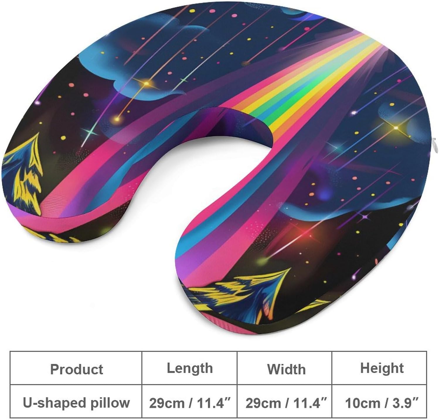 Rainbow Weed Alien Funny Travel Pillow U Shaped Memory Foam Neck Pillows Portable for Flight Car Home Office