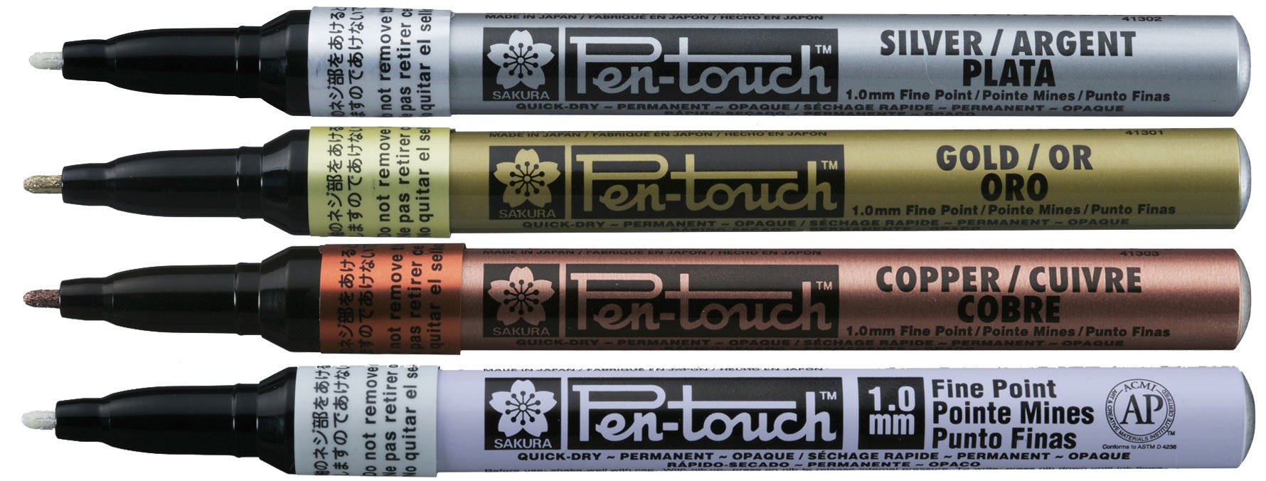 Sakura Touch Pen Metallic Paint Marker Set of 4 Pens