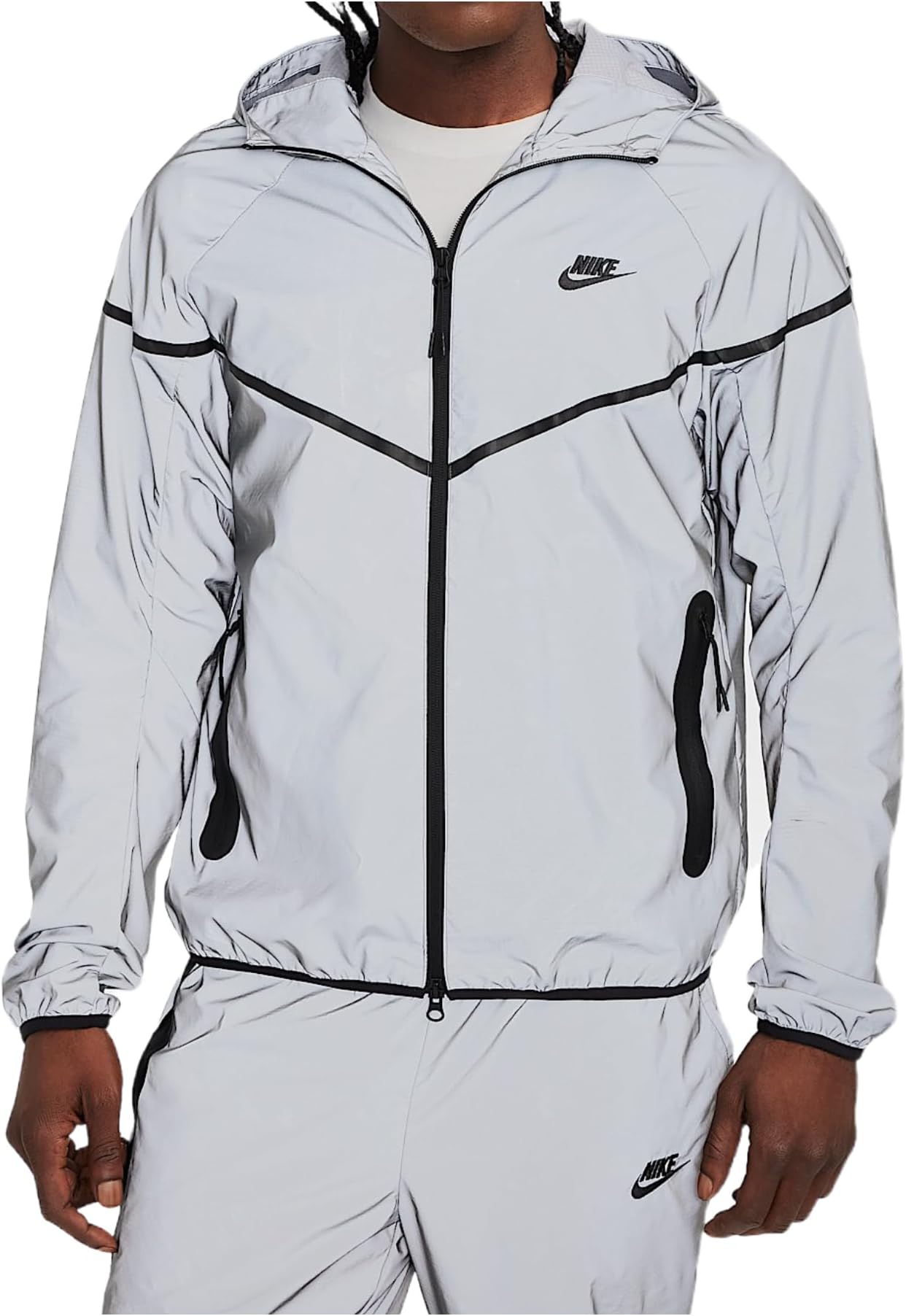 Tech Men's Woven Reflective Jacket (Reflect Silver/Black)