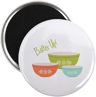 CafePress Batter Up Magnets 2.25" Round Magnet, Refrigerator Magnet