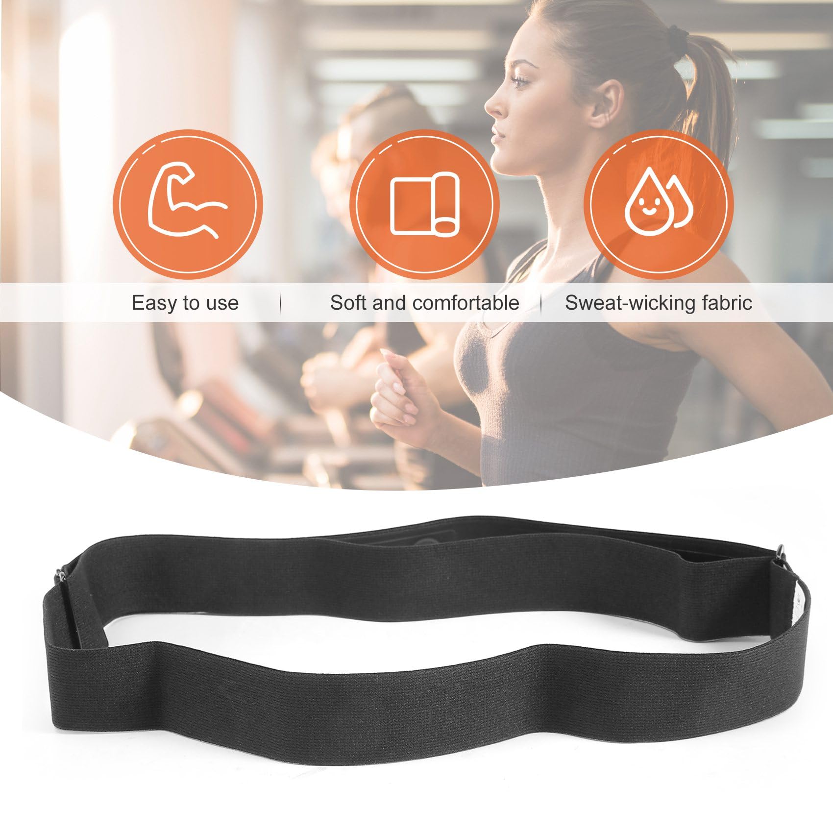 Correa pectoral para deporte, inalámbrico, monitor de frecuencia cardíaca, dispositivo de medición de frecuencia cardíaca, 050787