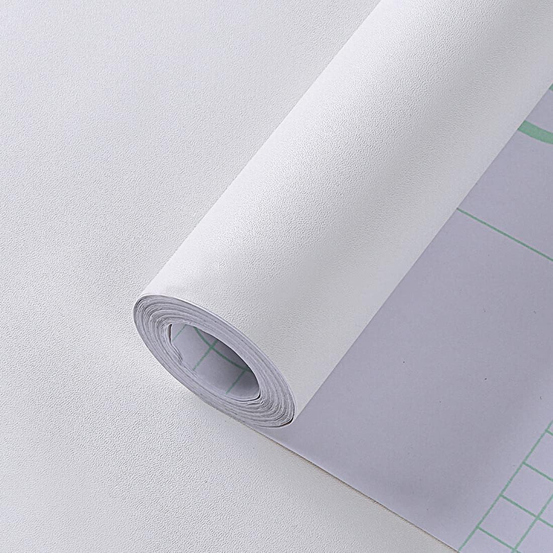 60 cm x 5 m, Furniture Film, Self-Adhesive Film for Furniture, Waterproof, Thick Kitchen Film, Self-Adhesive Wallpaper, White, Decorative Film, Wallpaper Furniture Film, Matt Adhesive Film, Furniture