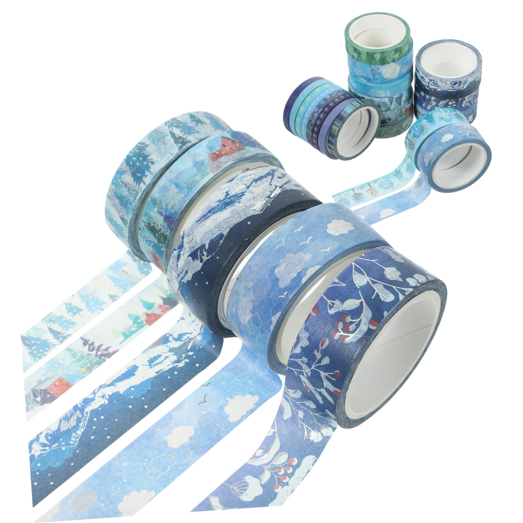 NUOBESTY 57 Rollen Süßes Scrapbooking Washi Tape Diy Washi Tapes Washi Tape Zum Verpacken Von Geschenken Klebeband Für Scrapbooking Thema Weihnachten Blue Japanisches Papier