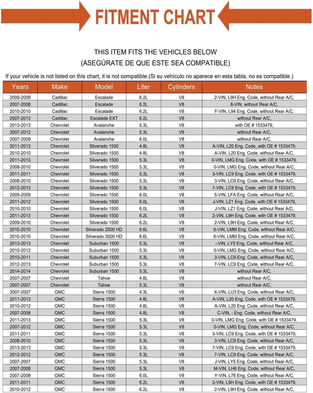 Replacement AC Refrigerant Liquid Hose without Rear A/C, Fits Chevrolet