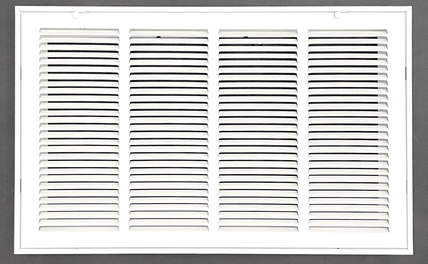 24" W x20 H Stamped face Steel Filter Return Grille White Powder Coating with Frame Overall Outside Dimension 26.6"x22.6" (Fits 24" x 20" Duct Opening)