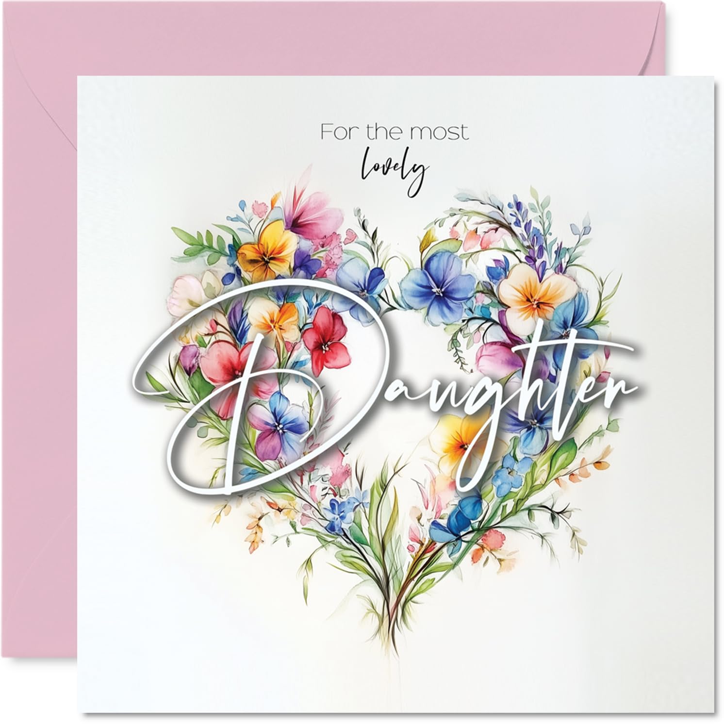 Daughter Birthday Card, Heart of Flowers