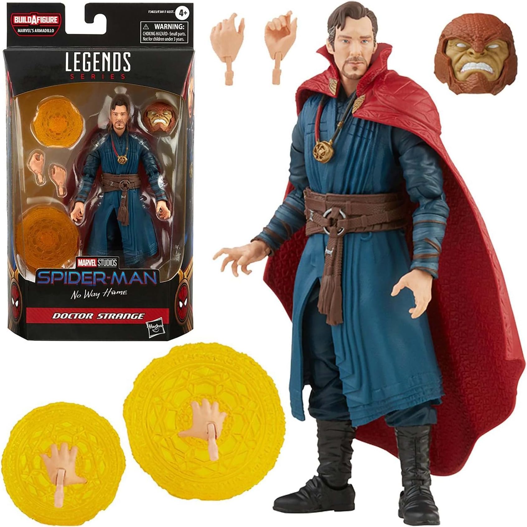 Spider-Man Marvel Legends Series Doctor Strange 6-inch Collectible Action Figure Toy and 4 Accessories and 1 Build-A-Figure Part(s), Multicolor