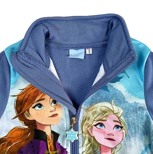 eplusm Frozen Trainingsanzug für Mädchen 2-teiliges Set Jogginganzug mit Reißverschluss Sportswear Geschenk für Mädchen (DE/NL/SE/PL, Numerisch, 122, Regular, Dunkelblau)