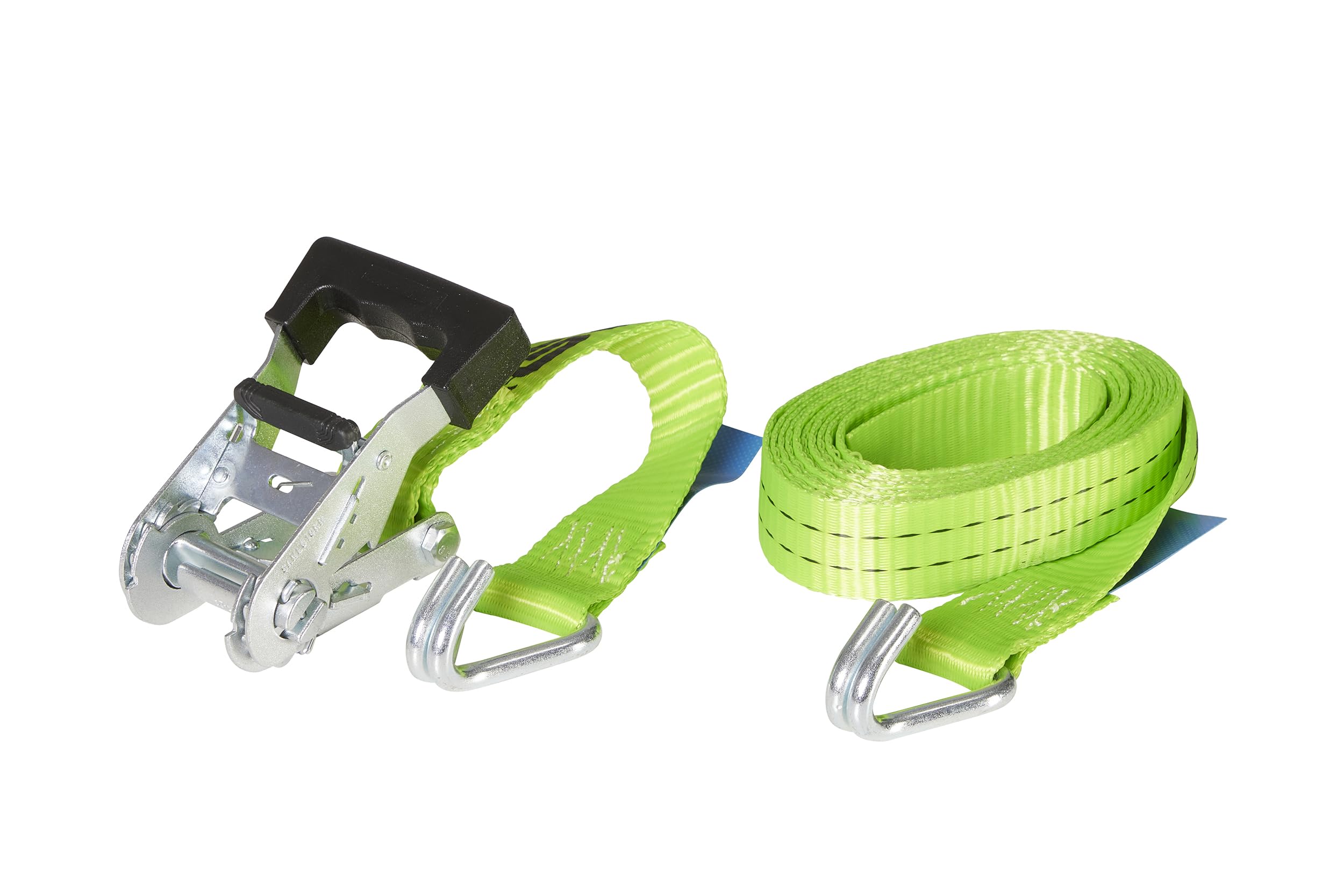 Ergolash - Juego de 2 correas tensoras, 4 metros (4 m de largo), 35 mm de ancho, fuerza de tracción LC 1.000 daN, STF 200 daN, correas de amarre de dos piezas, correas tensoras de trinquete con