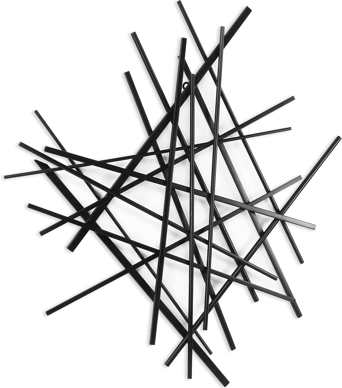 Cheung's Avalon Abstract Metal Wall Decor - Handcrafted Modern 28.5" Black Sculpture for Living Room