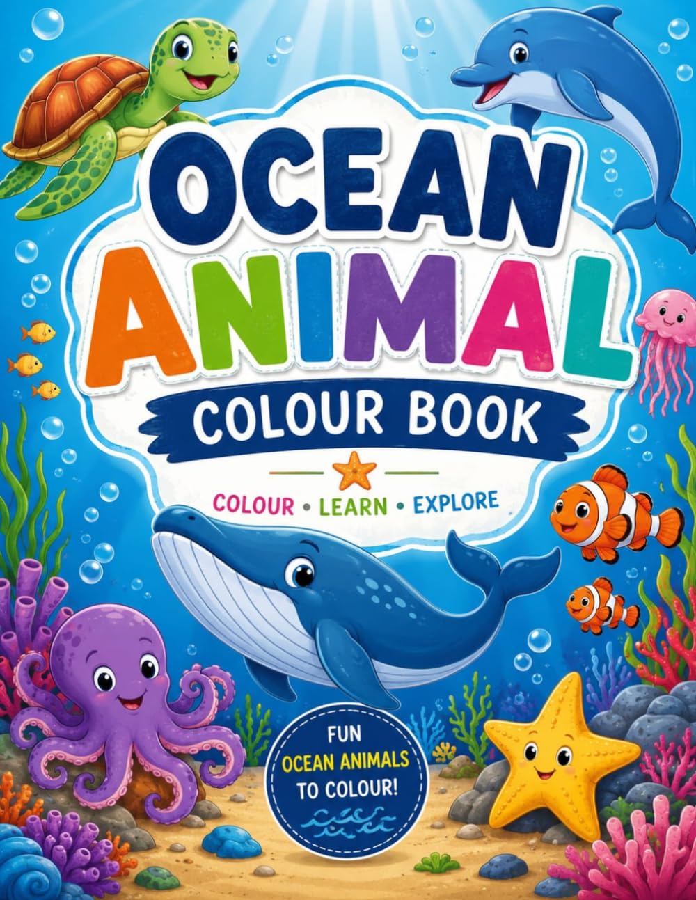 Ocean animal colour book