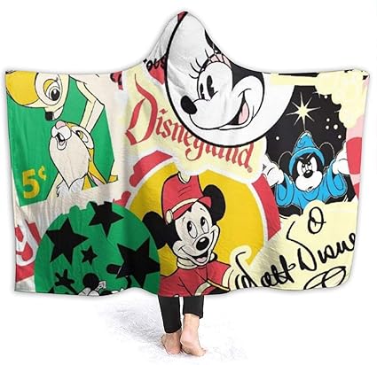 Amazon Co Jp かわいいミッキーマウス 着る毛布 フランネル フード付きの暖かい冬用ブランケット ひざ掛け 毛布 ふわふわ 柔らかい 部屋着 メンズ レディース 防寒 保温 冬服 室内服 ホーム キッチン