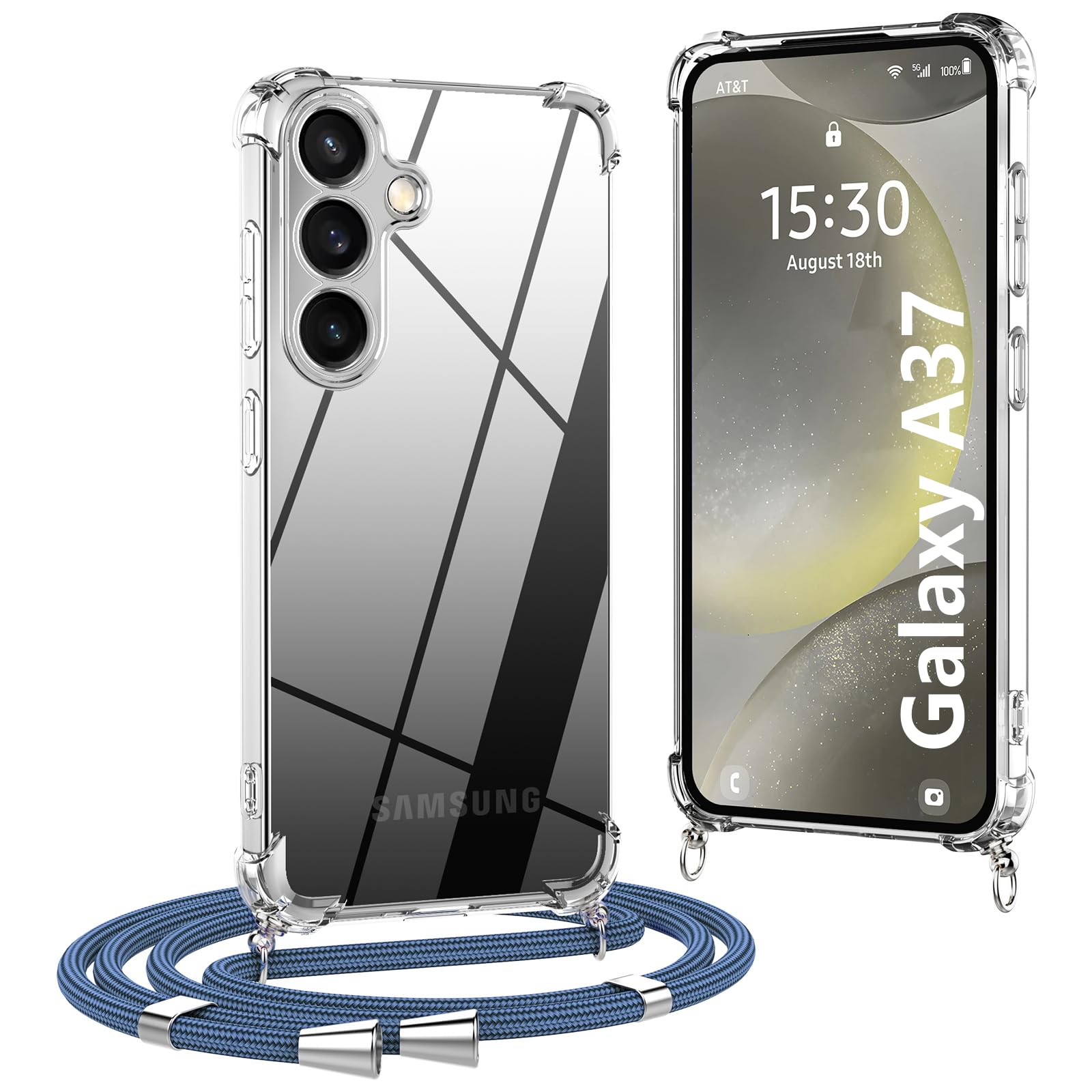 OLEPHY Handykette für Samsung Galaxy Hülle, | Necklace Hülle mit Band, Handyhülle zum Umhängen, Soft Transparent Case mit Kordel, Stoßfeste Schutzhülle,