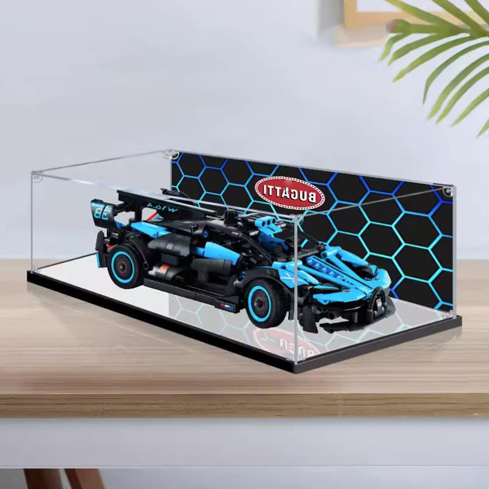 Acryl-Vitrine für Lego 42162 Technic Racing Car- Vitrine, schützen und dekorieren Sie Ihr Modell mit staubdichter Aufbewahrung, Geschenke (Hintergrund 
