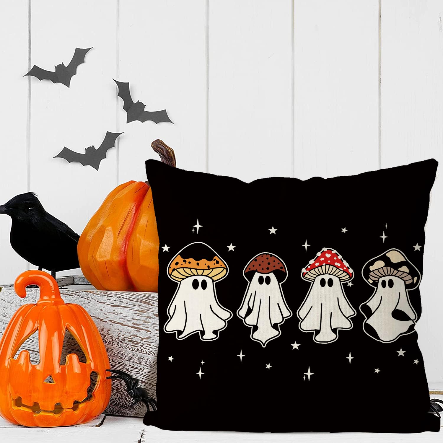Federa Per Cuscino 45x45 Cm Con Scritta 'No You Hang Up' E Fantasma – Morbida E Divertente, Decorazione Per Halloween E San Valentino