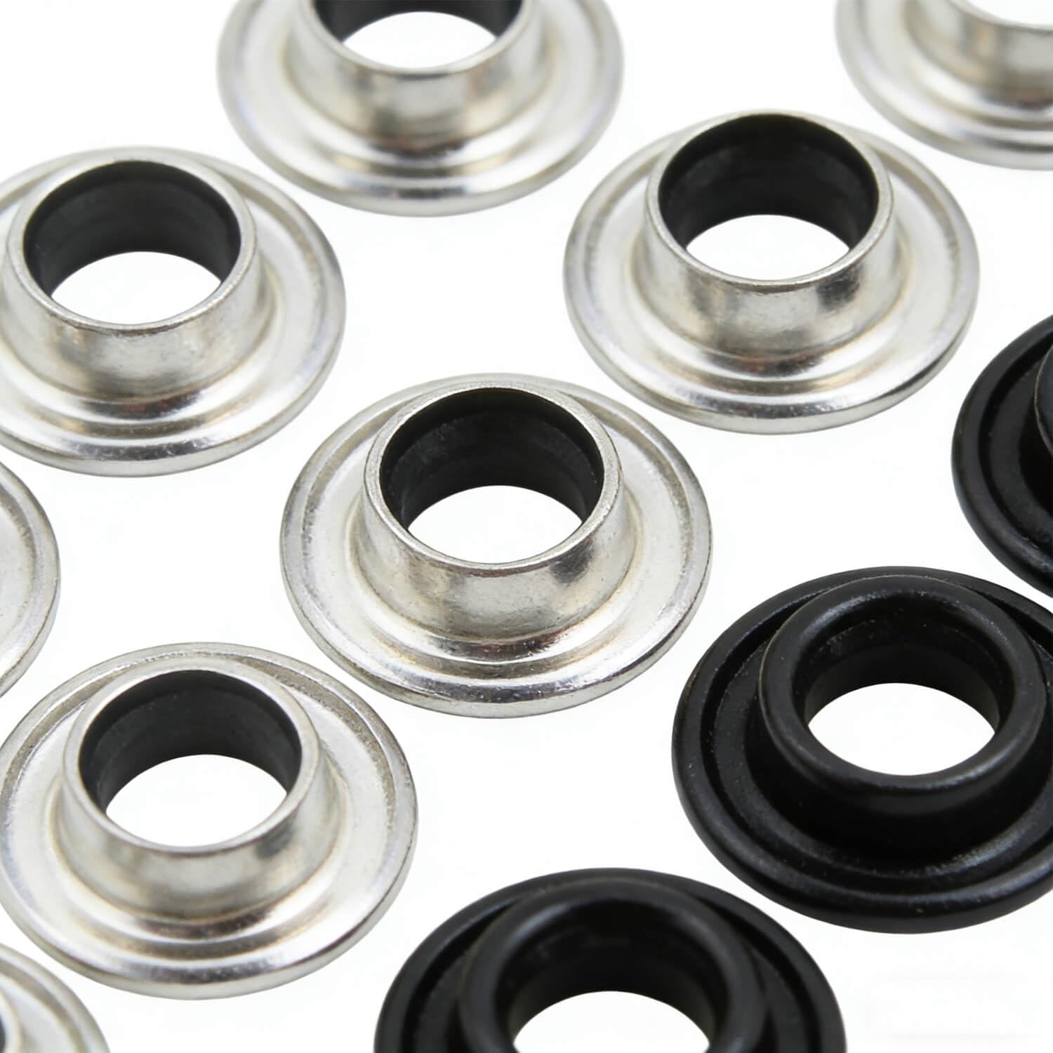 5mm Internal Hole Diameter Matte Black Eyelets Grommets with Washer Self Backing Pack of 150 Sets