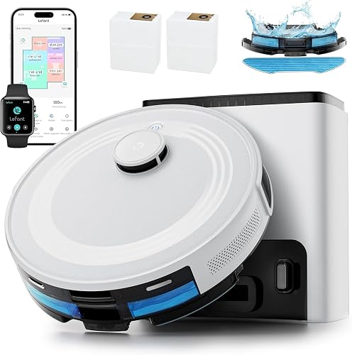 Lefant M2 Plus Robot Aspirateur Laveur avec Station 6000Pa, 