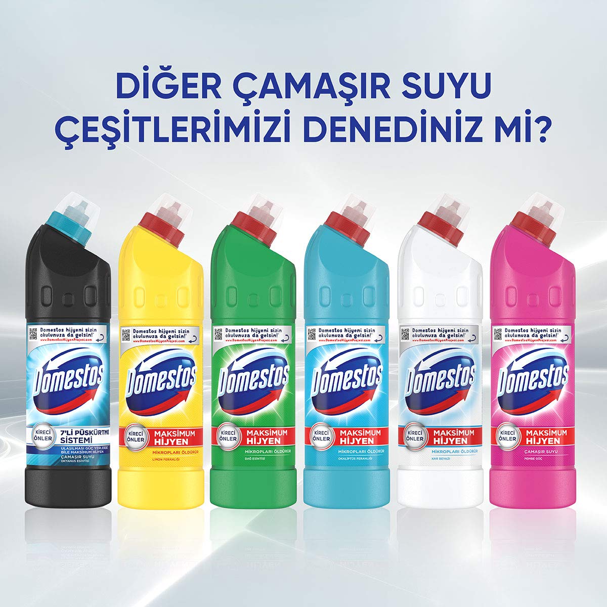 Domestos Yoğun Kıvamlı Çamaşır Suyu Maksimum Hijyen Dağ Esintisi 750 ml 5 paketi, 750 ML x 5, Dağ Esintisi Çamaşır Suyu