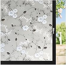 MOCOCO Premium Privacy Window Film Vinyl Frosted Self Adhesive Glass Film Decorative Window Stickers for Home Office Bathroom Kitchen Living Room - Colorful Design (18x72 Inch)