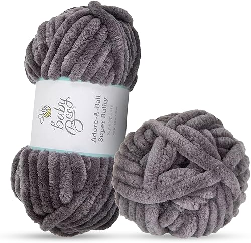 Miniatura 9 de Baby Bee - Hilo súper voluminoso para tejer y tejer, madeja de hilo suave, 38 yardas de hilo 100% poliéster para tejer mantas, sombreros y más
