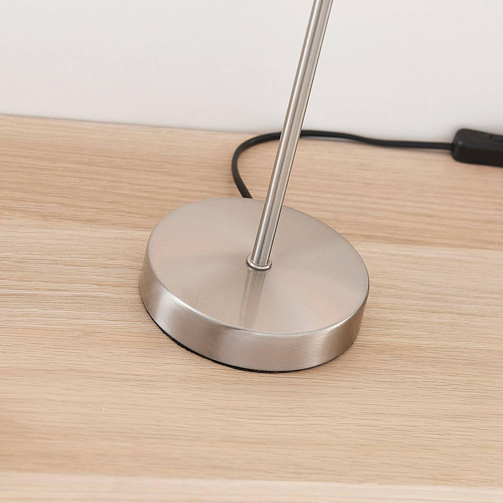 Lindby lampe à poser en nickel satiné, blanc, de chevet