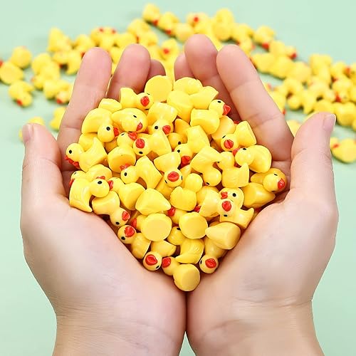 Miniatura 3 de ROMROC Mini pato de resina a granel, paquete de 200 pequeños patos para ocultar para casa de muñecas en miniatura, accesorios de micro jardín,