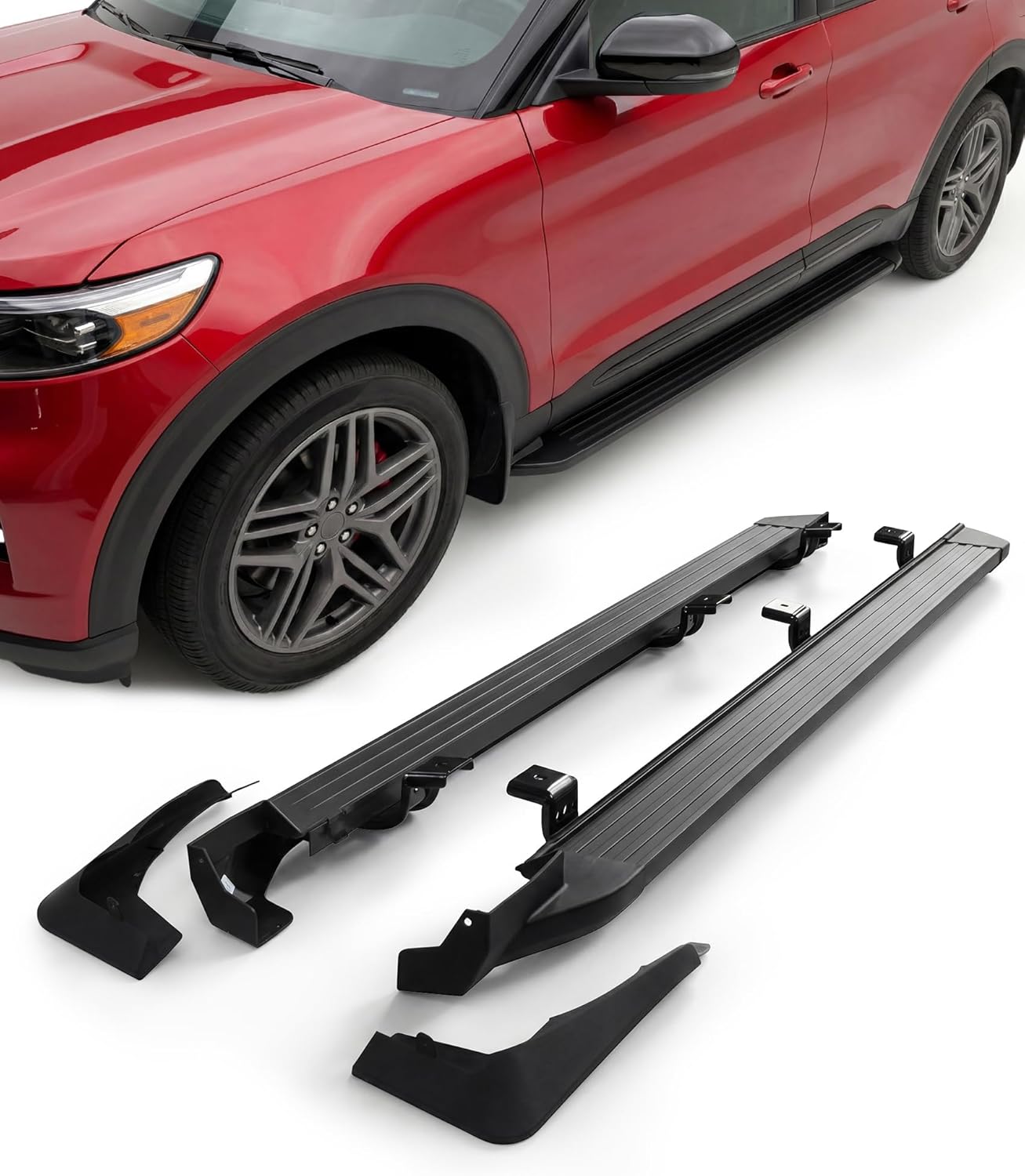Running Boards Side Steps Fit for Ford Explorer 2020-2026, Easy Installation, 500 LBS Heavy-Duty Aluminum Nerf Bars with 2 Front Mud Flaps, Safe Family Entry & Exit, Body Protection