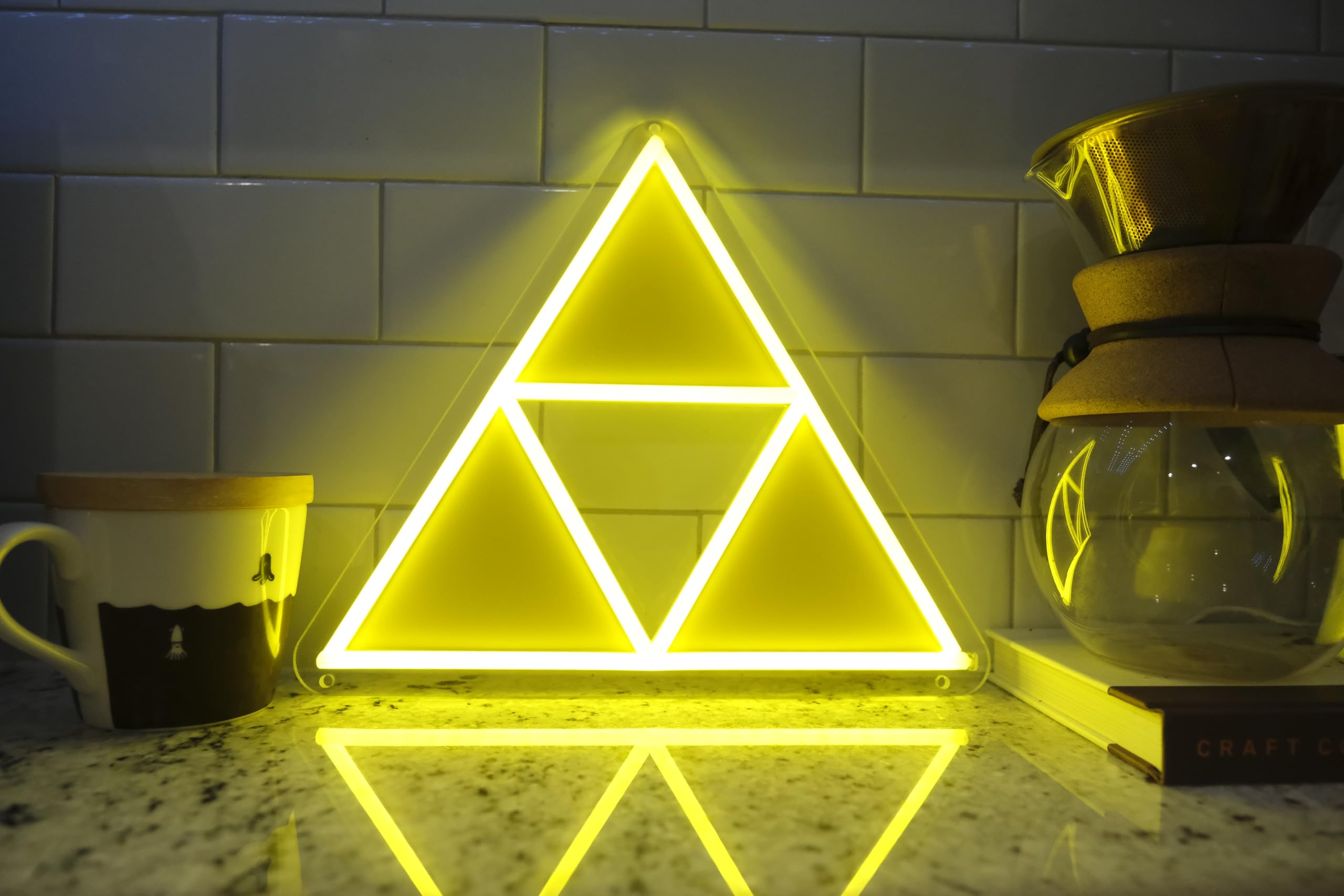 Triforce LED Gaming Neon Sign with Dimmable Lighting Modes for Bedroom, Game Room Decor, Kids Room, Man Cave, Wall Decor and Birthday and Father's Day and Christmas Gift USB Connection