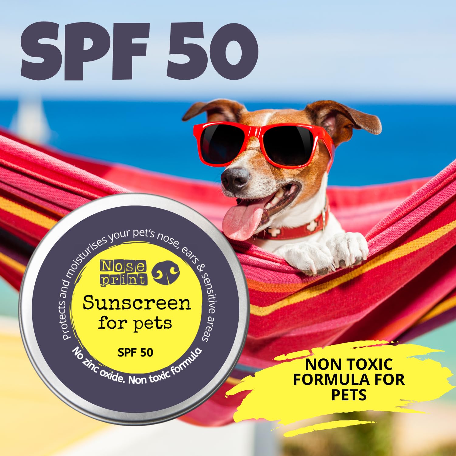 Noseprint SPF 50 Sun Protection Balm For Pets 30 ML in Tin, white, 30 g (Pack of 2) - Image 2