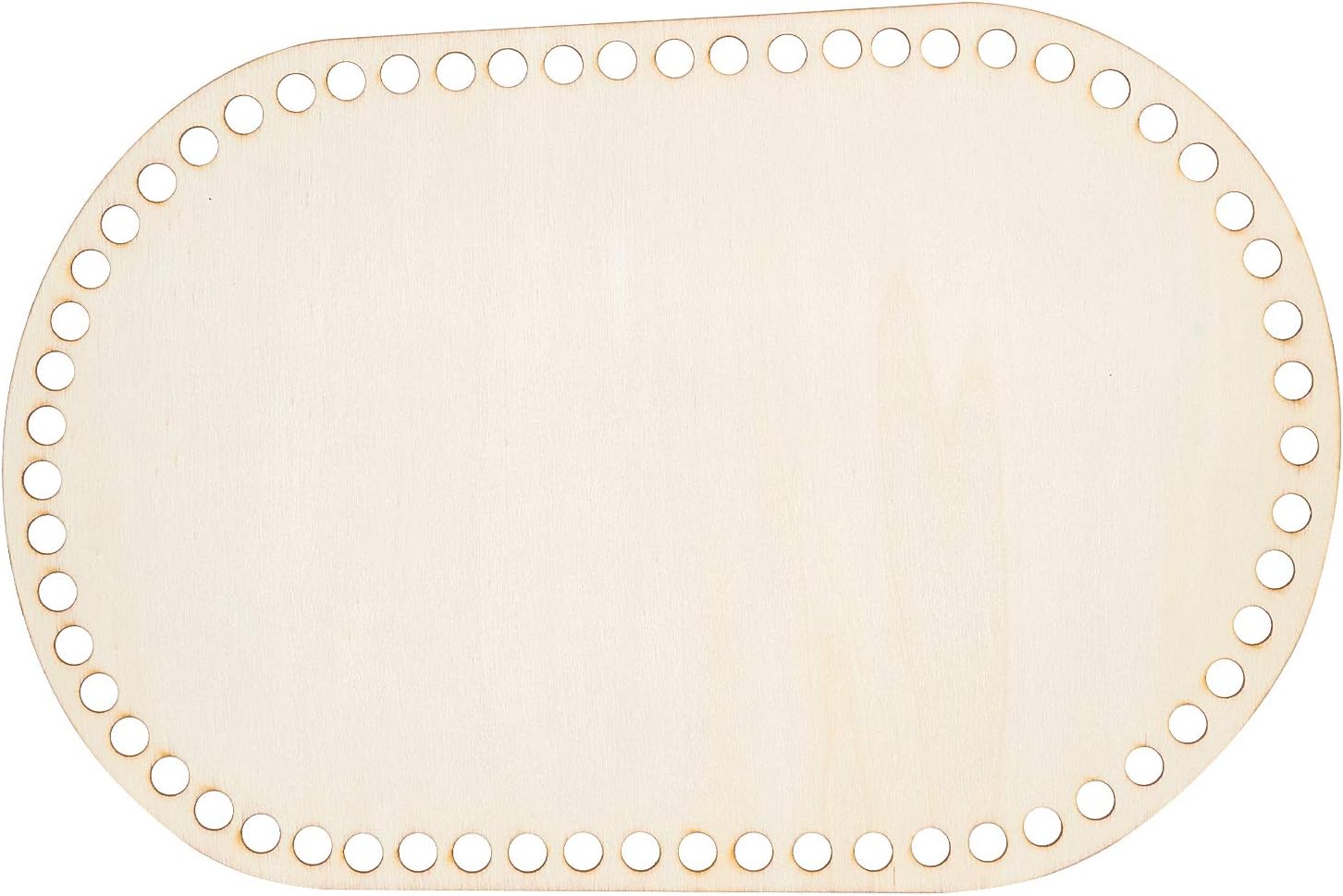 PH PandaHall Wooden Bottom Bags 300x195x2.5mm Rigid Oval Bottom Bag Wooden Base for DIY Basket Weaving Supplies Craft Creation Home Decoration, Hole: 8mm