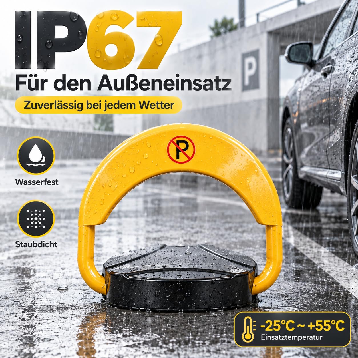 Parkplatzsperre mit Fernbedienung Elektrisch Klappbar Fernsteuerung 30M