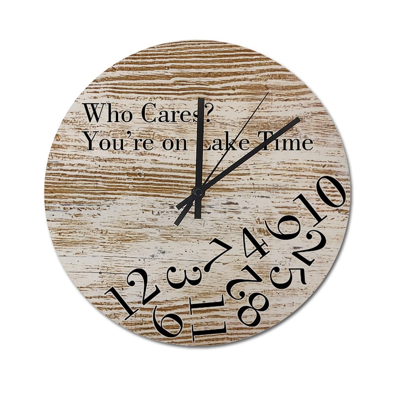 Horloge murale en bois effet craquelé de style rétro et rustique 38 cm