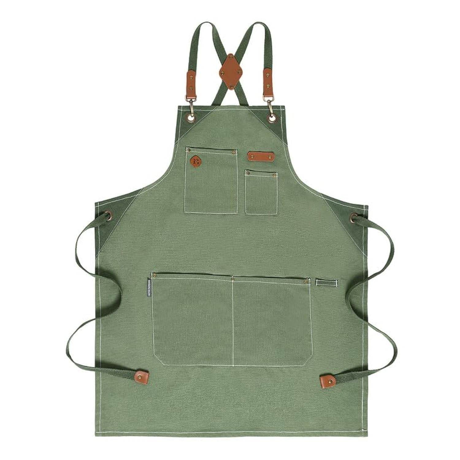Tablier de chef en coton recyclé avec col réglable et longues attaches pour la cuisine, la pâtisserie
