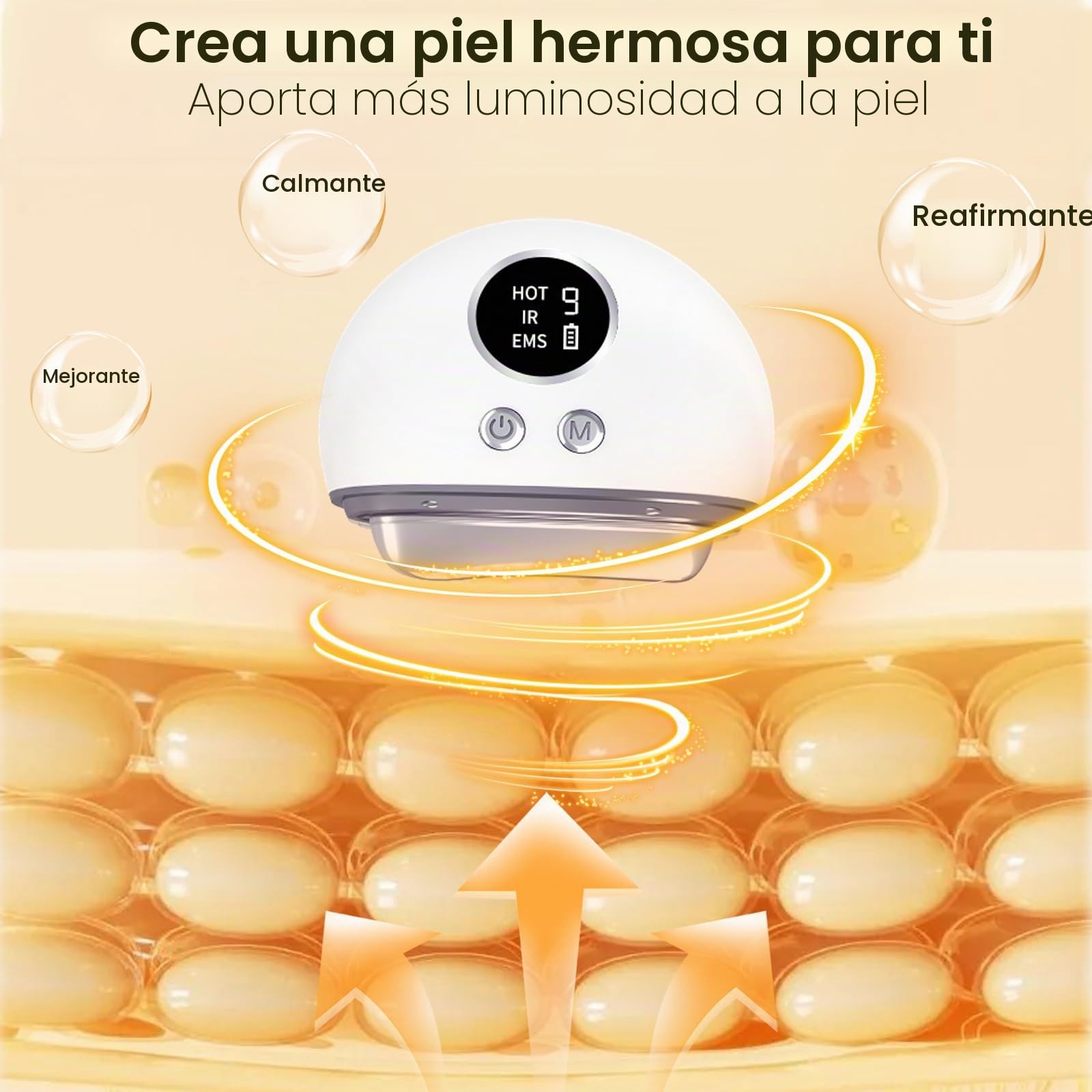 Guasha facial, masajeador facial masajeador facial antiarrugas raspador facial 4 en 1 con 4 luces y 9 niveles de intensidad ajustables para tratamientos antienvejecimiento, antiarrugas y antiedema