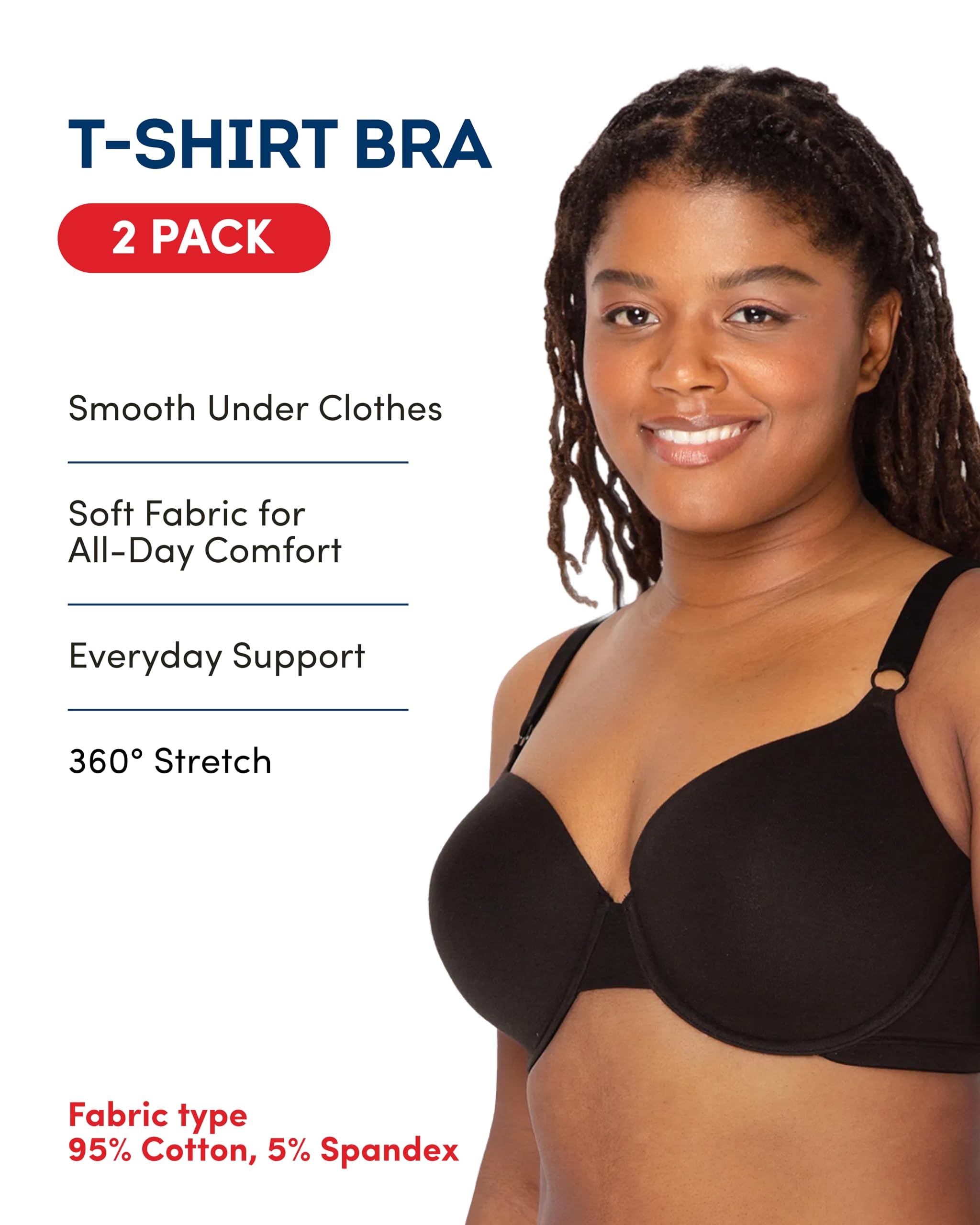 Fruit of the Loom Camiseta para Mujer Sujetador para Camiseta Mujer (Pack de 3)