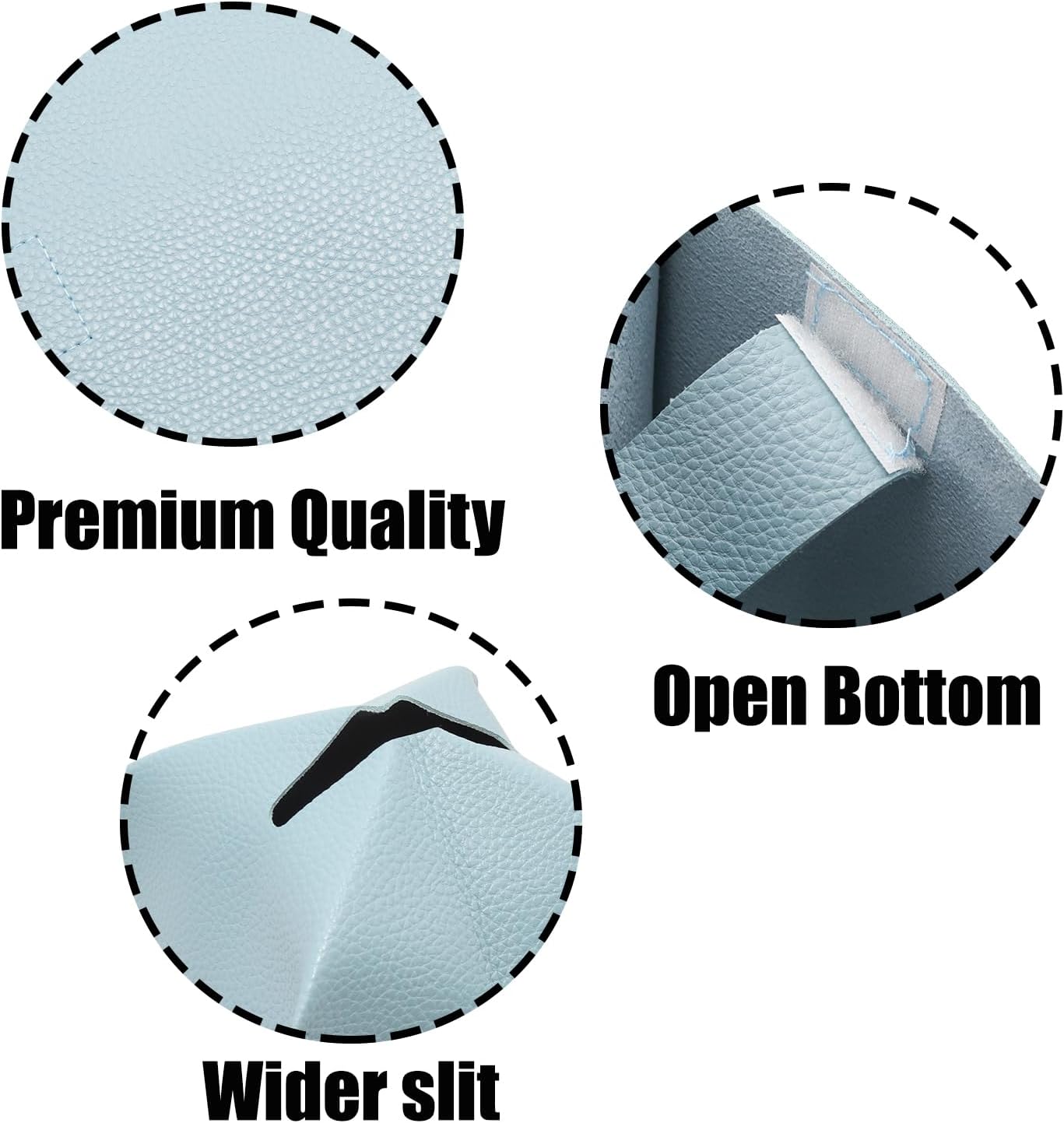 Blue Tissue Box Cover 5 Inch PU Leather Cube Tissue Box Cover image 3