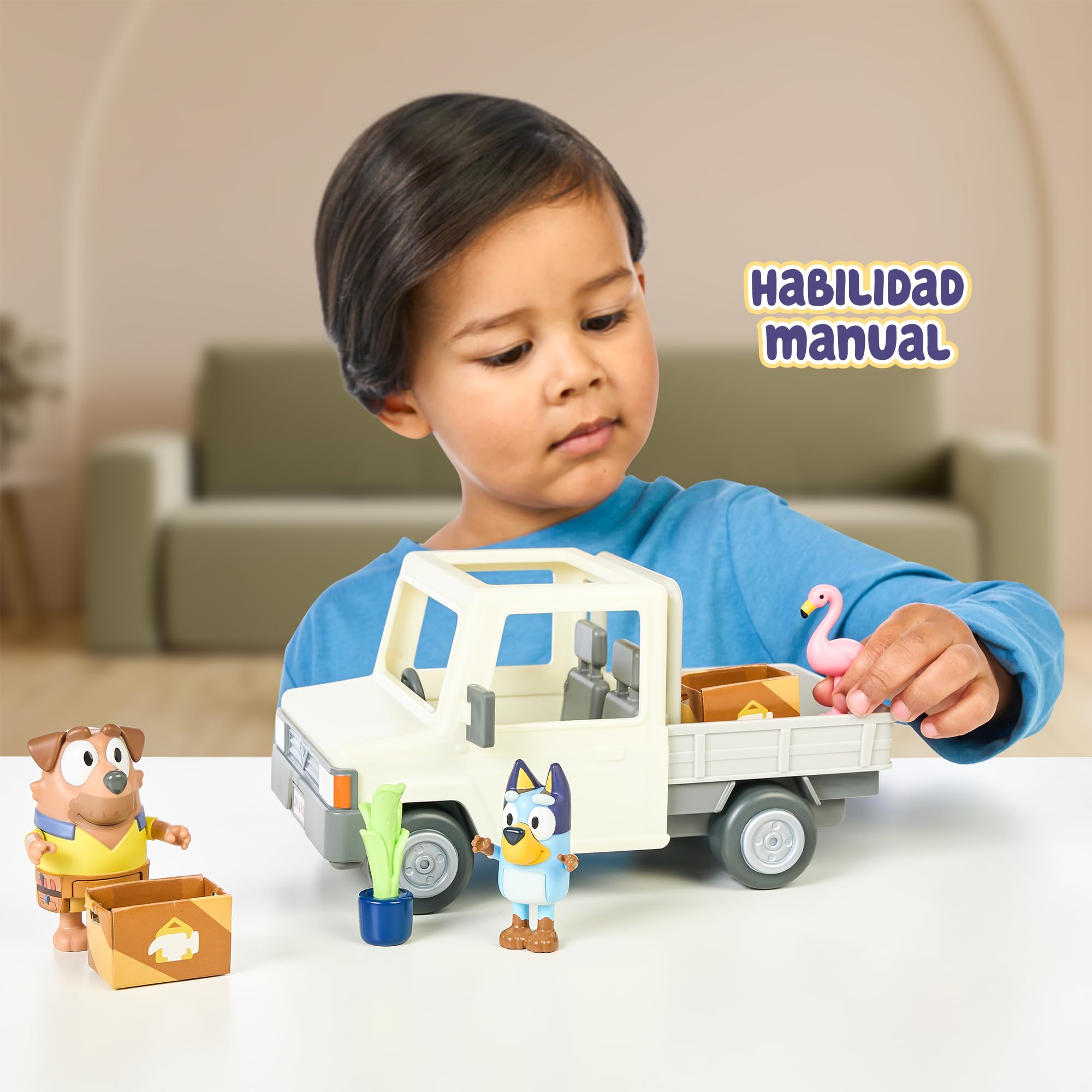 Bluey - Tradies Truck, Truck, Includes Driver Figure, Fun Accessories like Fruit Box, Flamingo, Plant and Stickers, Famous (BLY82000) - Image 4