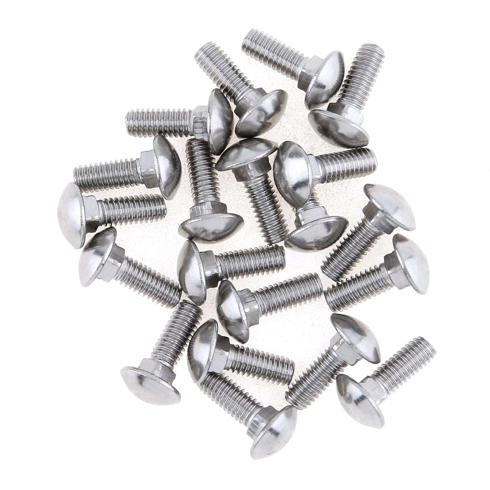 Smgda M4(4mmx12mm) Carriage Bolts Screws, 20pcs Cup Square Dome Coach Screws, 304 Stainless Steel, Round Head, Square Neck